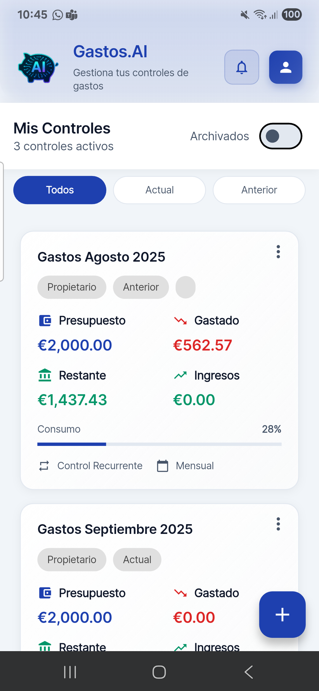 Pantalla principal - Home